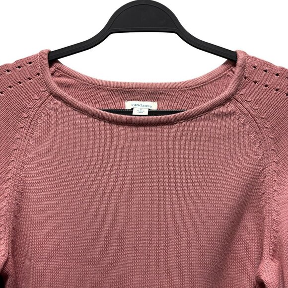 Sundance Womens Pink Raglan Knit Sweater Bell Sleeve  With Tie Detail Size S - Picture 3 of 9